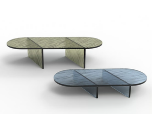 OVALE - Oval glass coffee table _ VIDAME EDITIONS